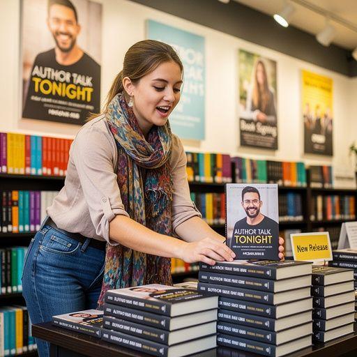 Besucher, die an einem Buchclub-Treffen in der Buchhandlung teilnehmen.